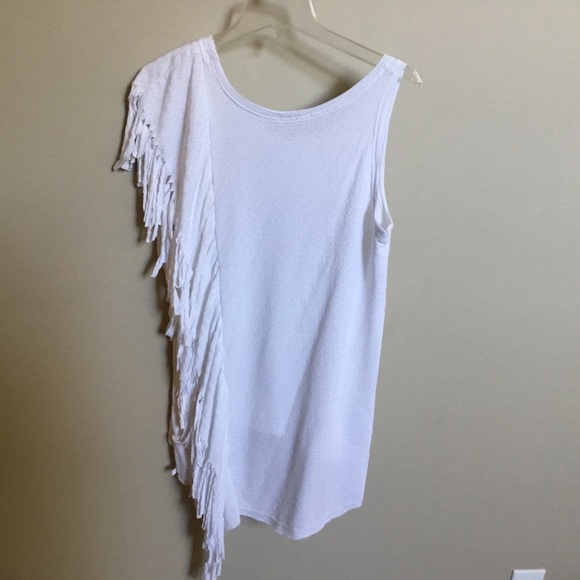 Gimmicks by BKE White fringe knit tunic tank XS - Picture 4 of 5